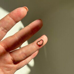 10K Yellow Gold Tiny Dainty Floating Heart Charm Pendant